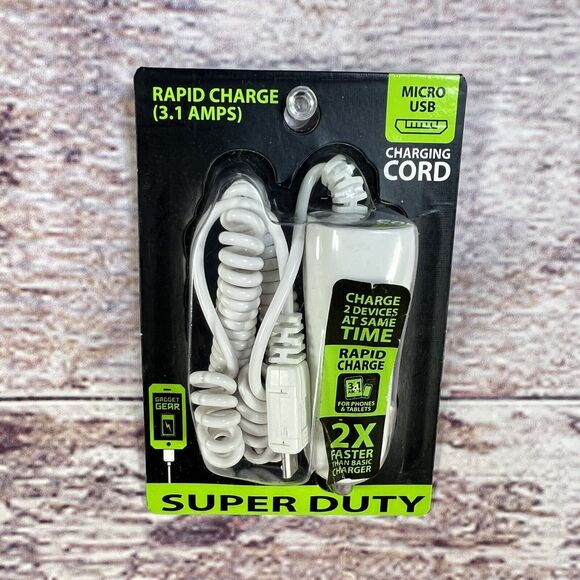 Micro-USB 3.1A Rapid Charging Cord +USB Port Fast Charger 12v Car Outlet Adapter - Picture 9 of 10